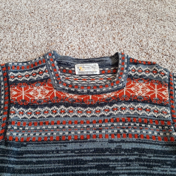 Women's Vintage Nordic Sweater Black Gray Size Small - Picture 2 of 3